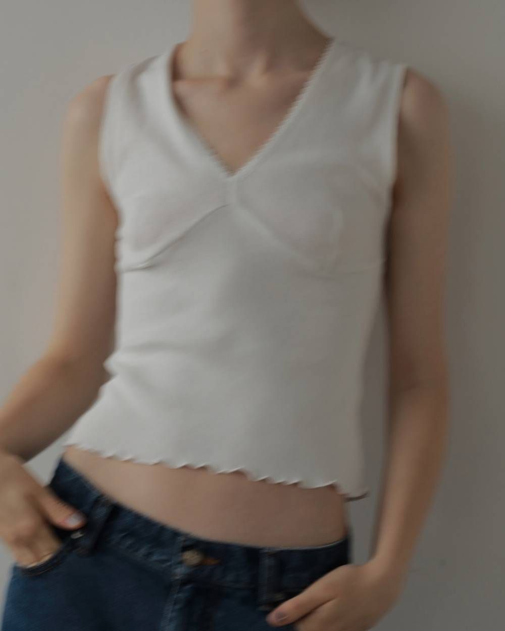 ヴィンテージ パターンメッシュ タンクトップ (ホワイト) Vintage Patternmesh Tanktop (White) / 27SS