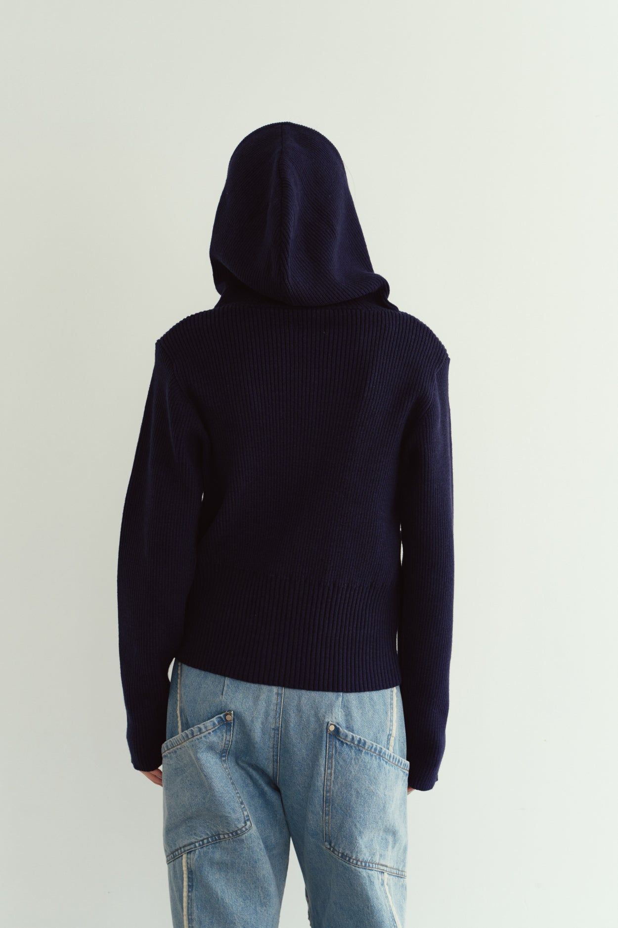 ニットパーカー (ネイビー) hooded knit parka (Navy) / 26AW