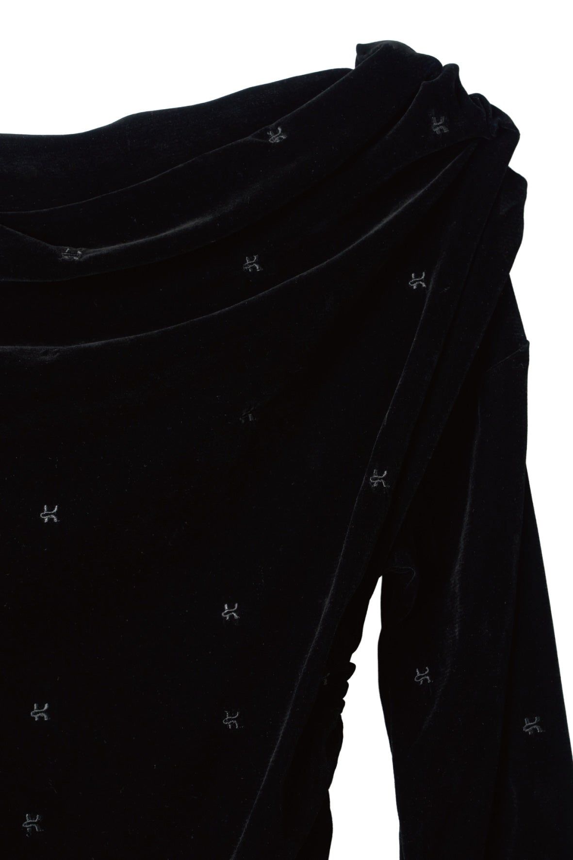 オフショルダー ベロアトップス (ブラック) off shoulder velour top (Black) / 26AW
