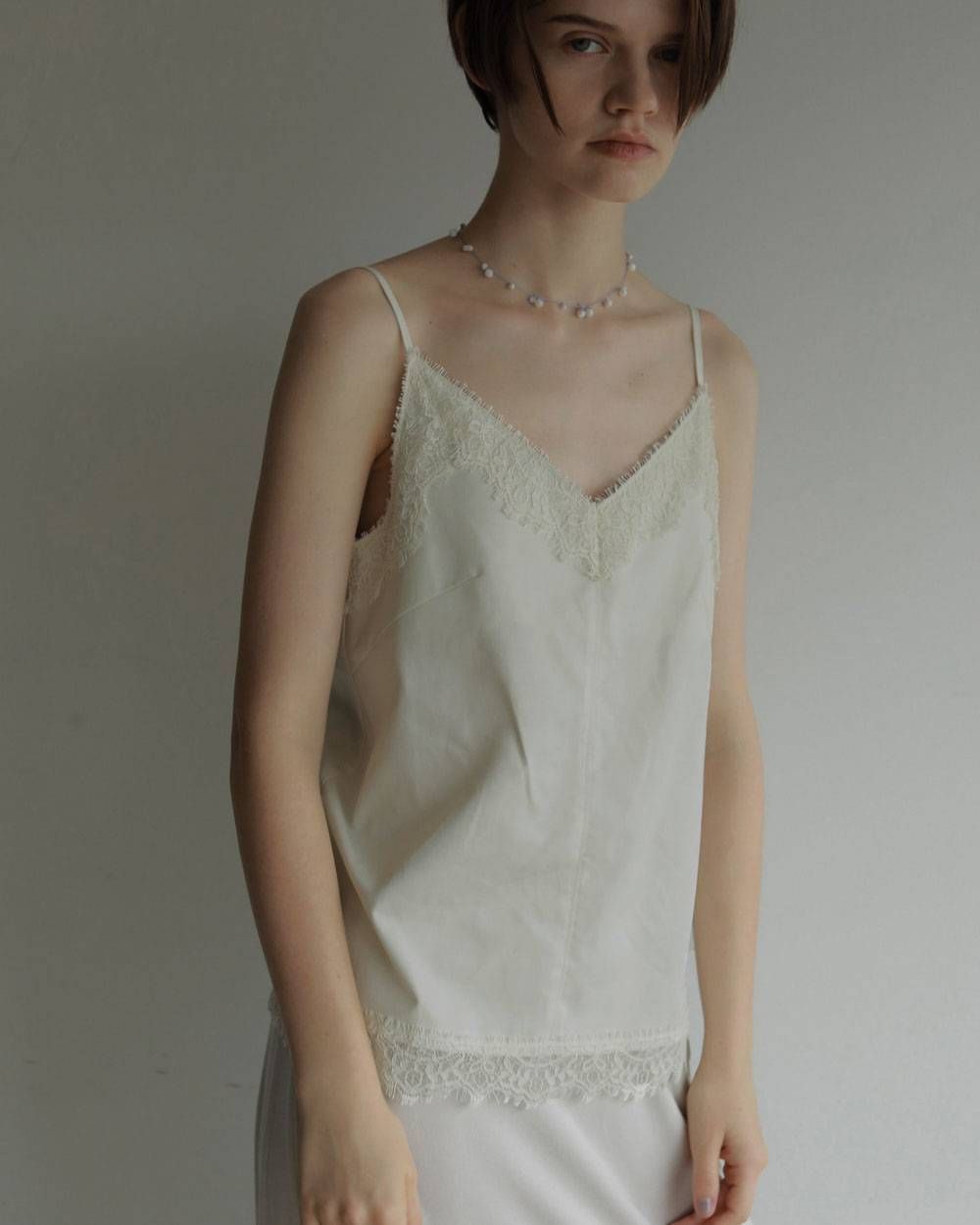 ツイルレース キャミソール (アイボリー) Twill Lace Camisole (Ivory) / 27SS