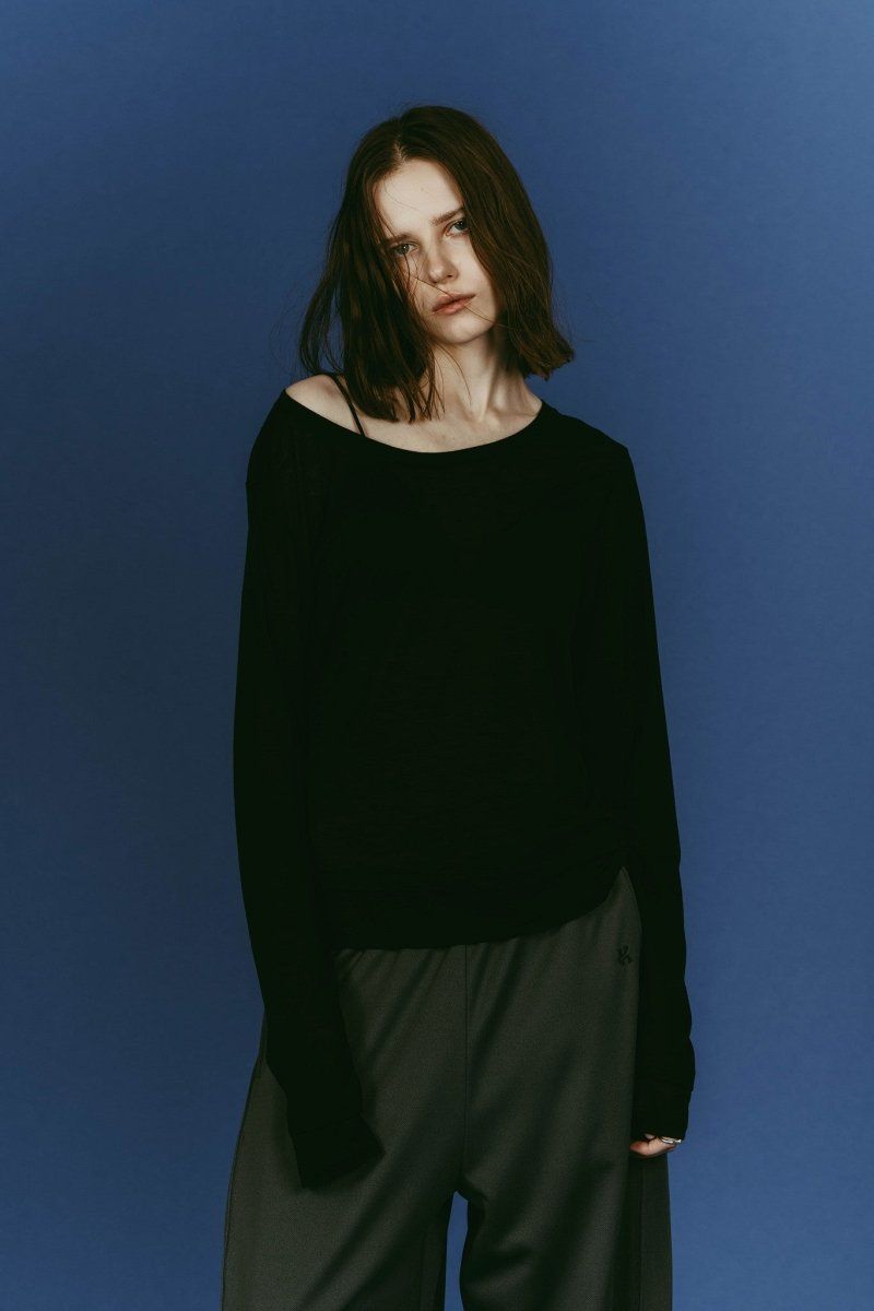 round neck layered top (Black) / ラウンドネックレイヤードトップス (ブラック) / 26SS
