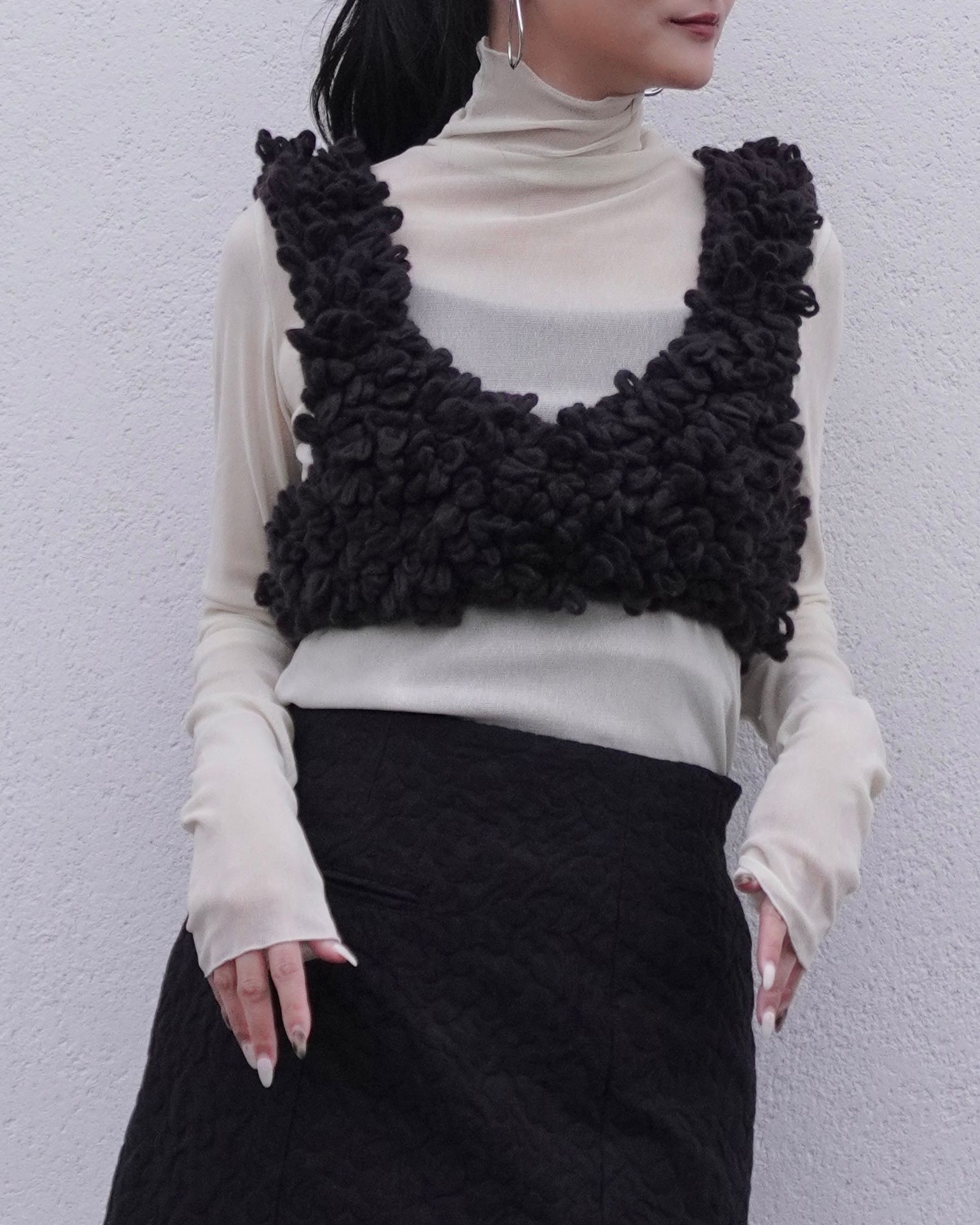 【25AW】Loop Knit Vest / ループニットベスト (ブラウン)