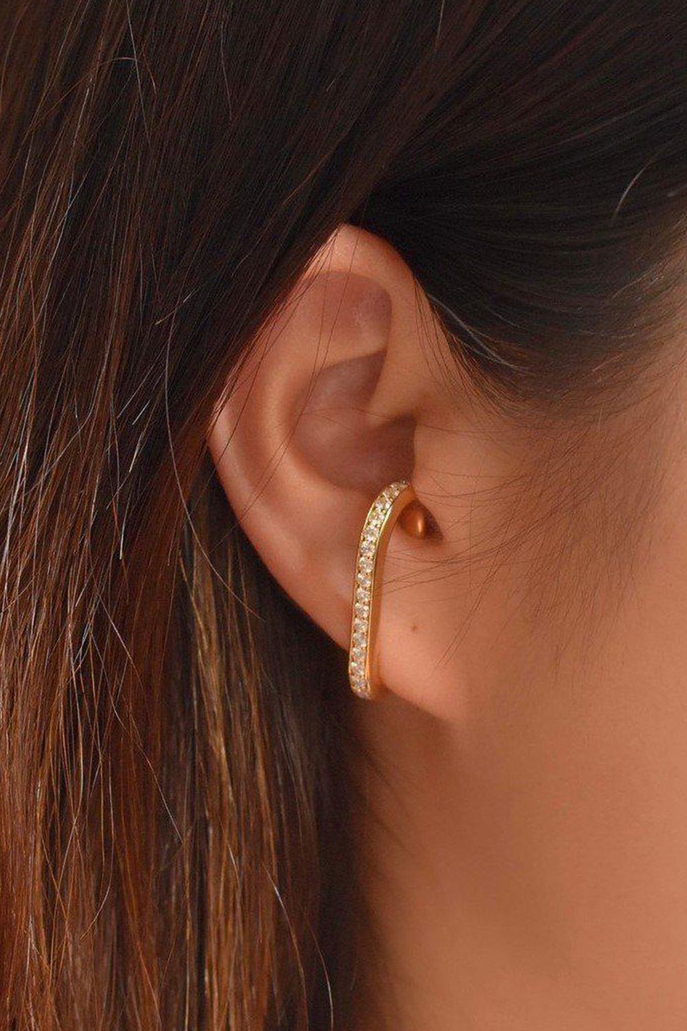 GYPPHY - ROUNDED RECTANGLE MOISSANITE EAR-CUFF / ラウンド