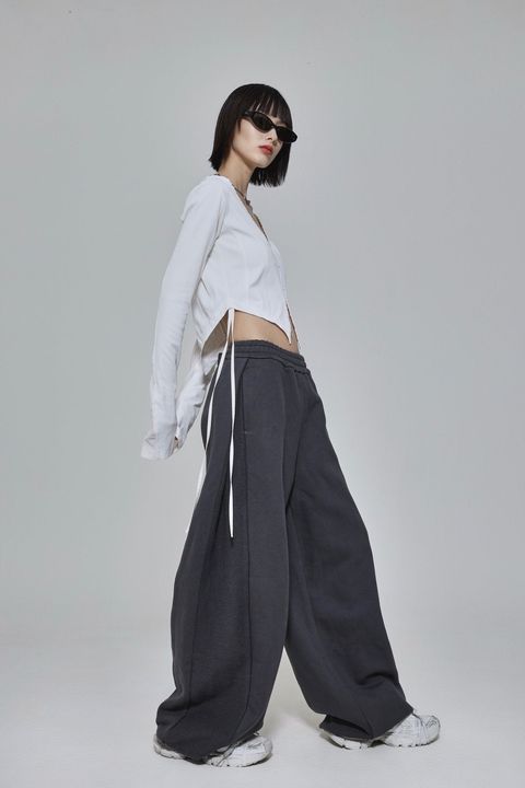 Edge volume pants / エッジボリューム スウェットパンツ (Chacoal gray)