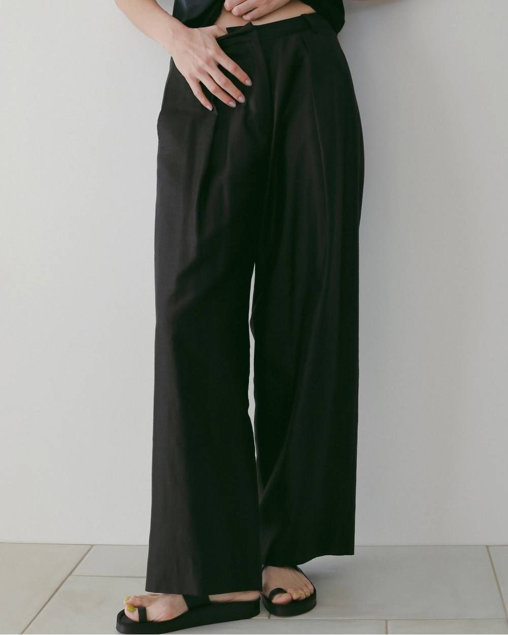 シアータックパンツ (ブラック) Sheer Tuck Pants (Black) / 26SS