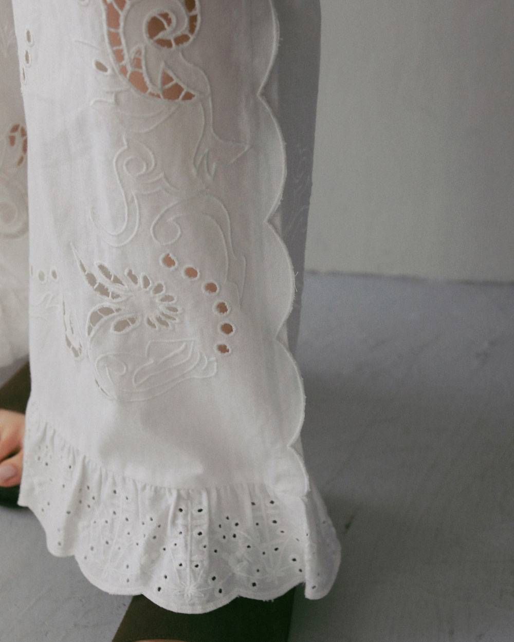 カットワーク レースパンツ (ホワイト) Cutwork Lace Pants (White) / 27SS