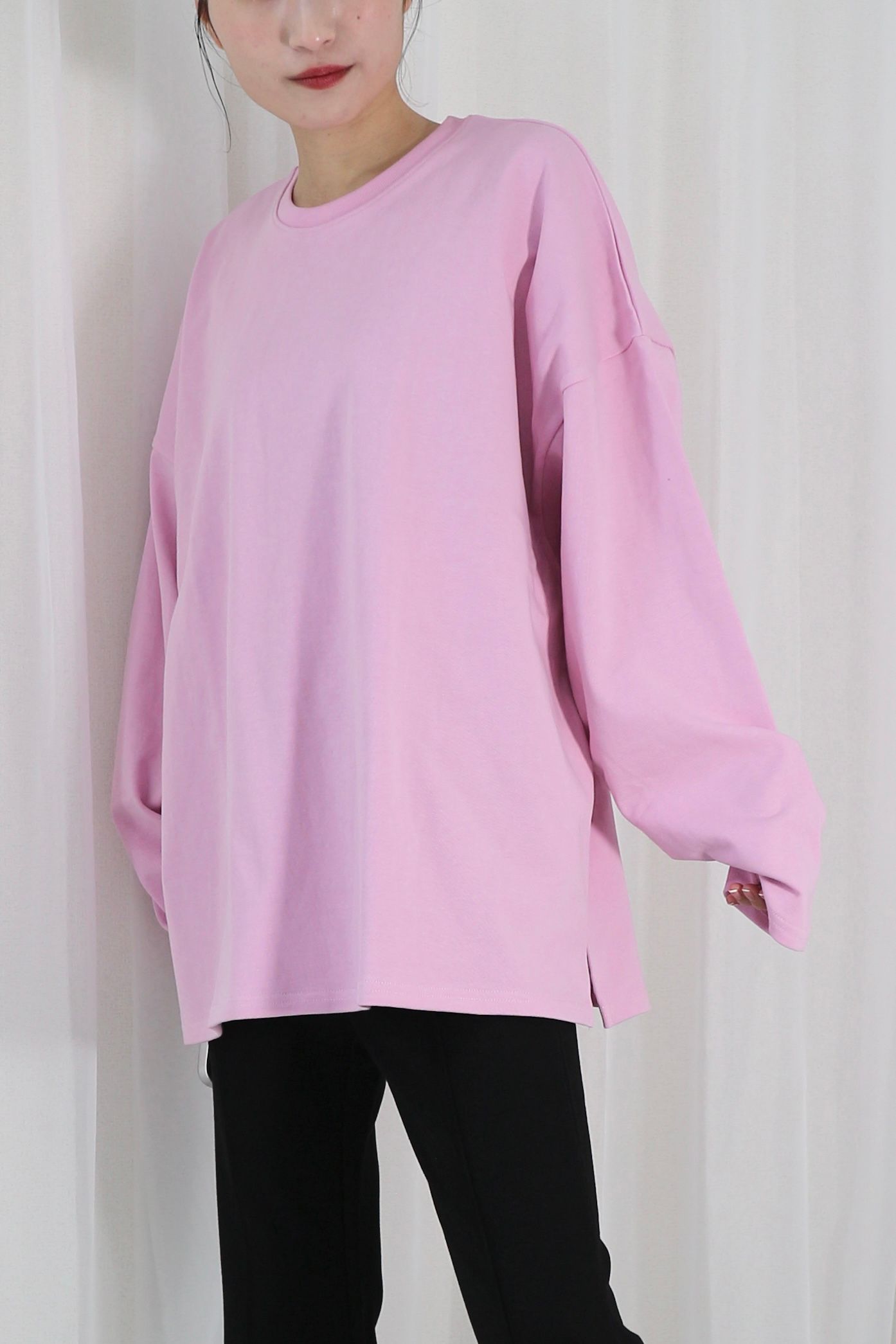 BASIC LONG T / ベーシックロングTシャツ (ピンク)