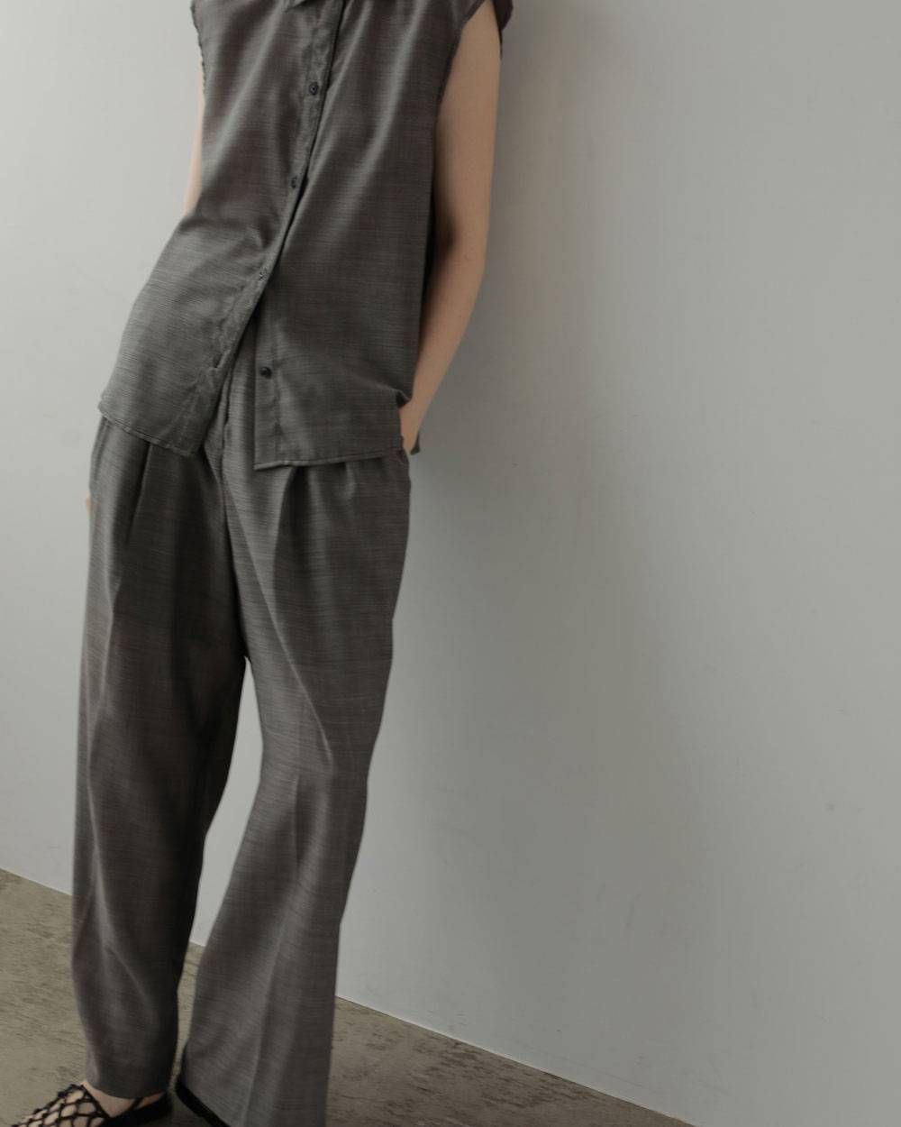 ウールシャンブレー タックパンツ (グレージュ) Woolchambray Tuck Pants (Graige) / 27SS