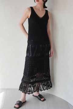 HANDMADE KNIT DRESS / ハンドニットドレス (ブラック)
