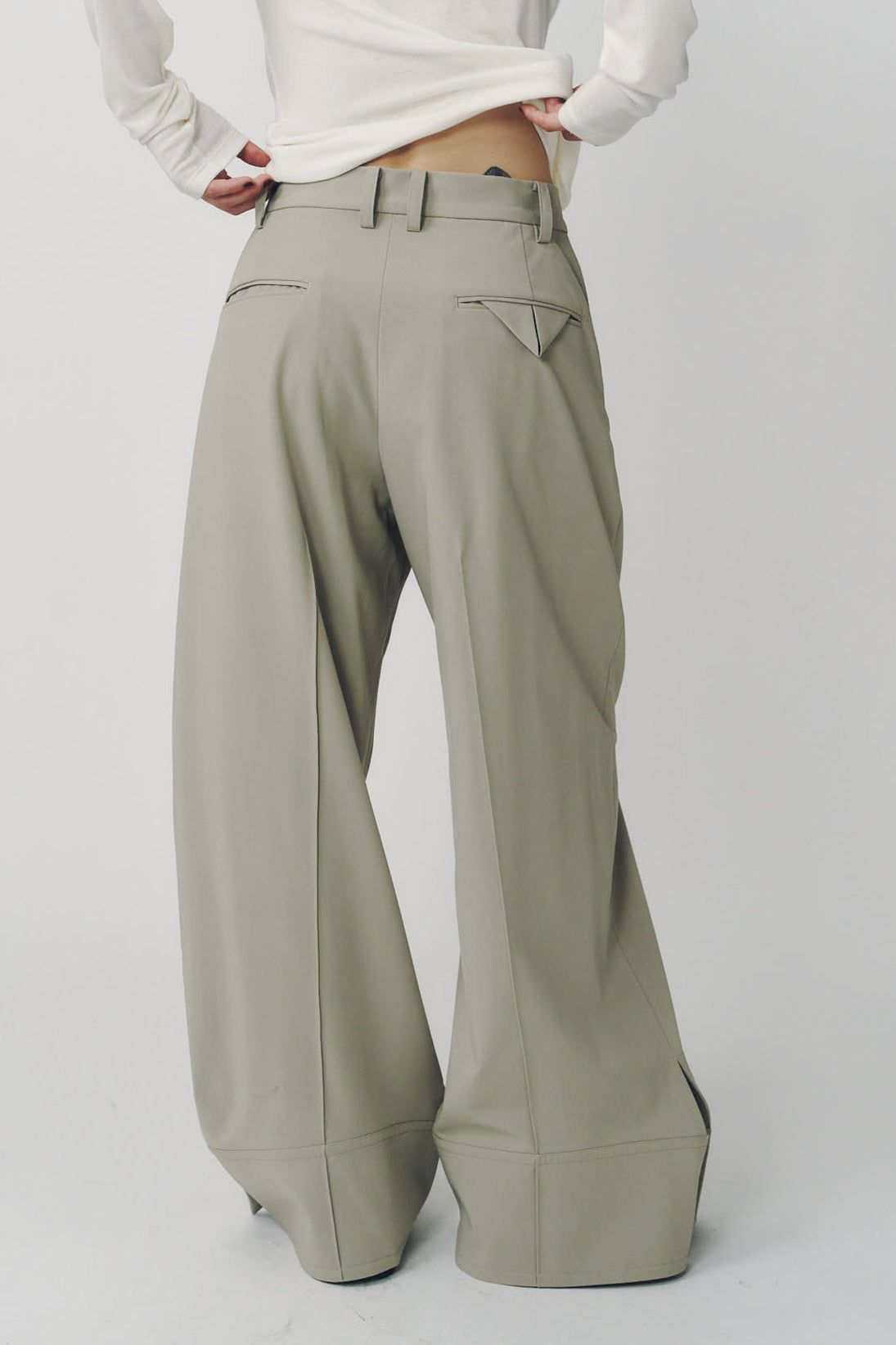 ダブルヘムトラウザー (サンドベージュ) double hem trousers(unisex) (Sand Beige) / 26AW