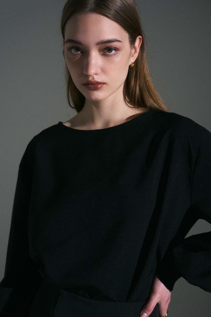 バックチュール シアーブラウス (ブラック) Sheer Tulle Blouse (Black) / 26AW *