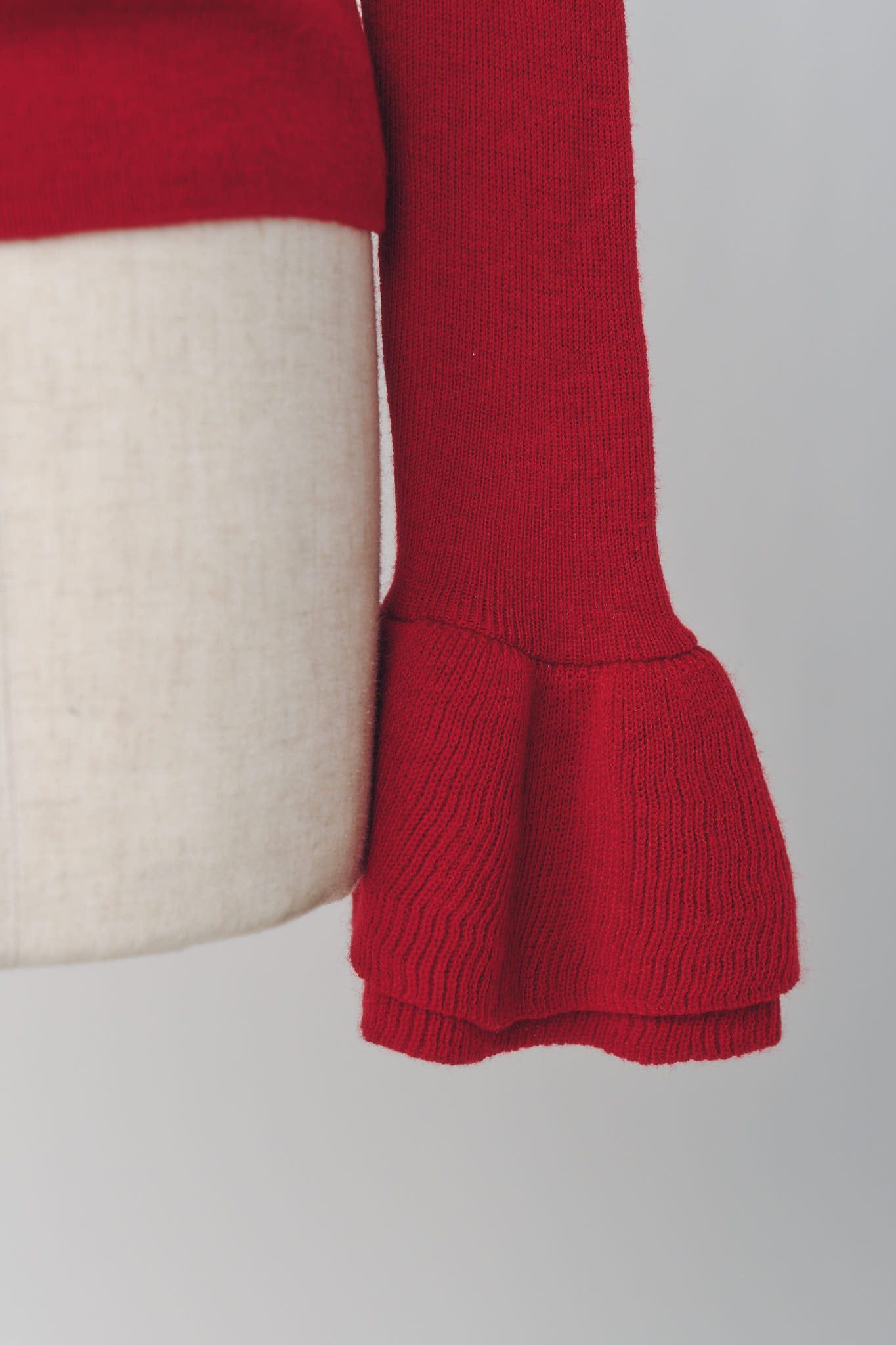 フリルハイネックニット (レッド) frill high neck knit (Red) / 26AW
