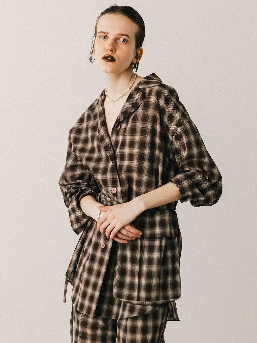 CREDONA - 【25AW】SHEER CHECK SHIRT JACKET / シアーチェック