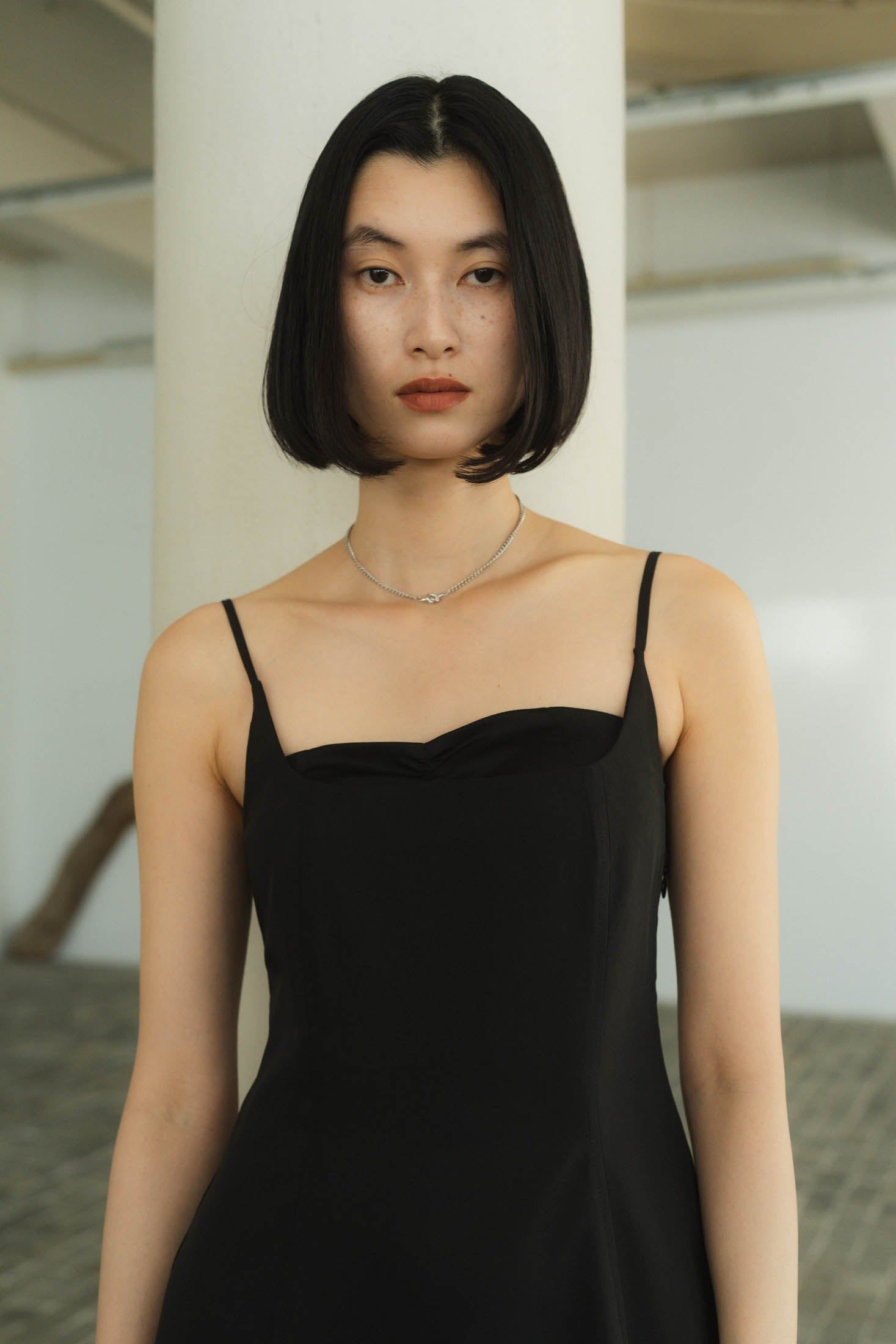 square neck one piece / スクエアネック ワンピース (ブラック)