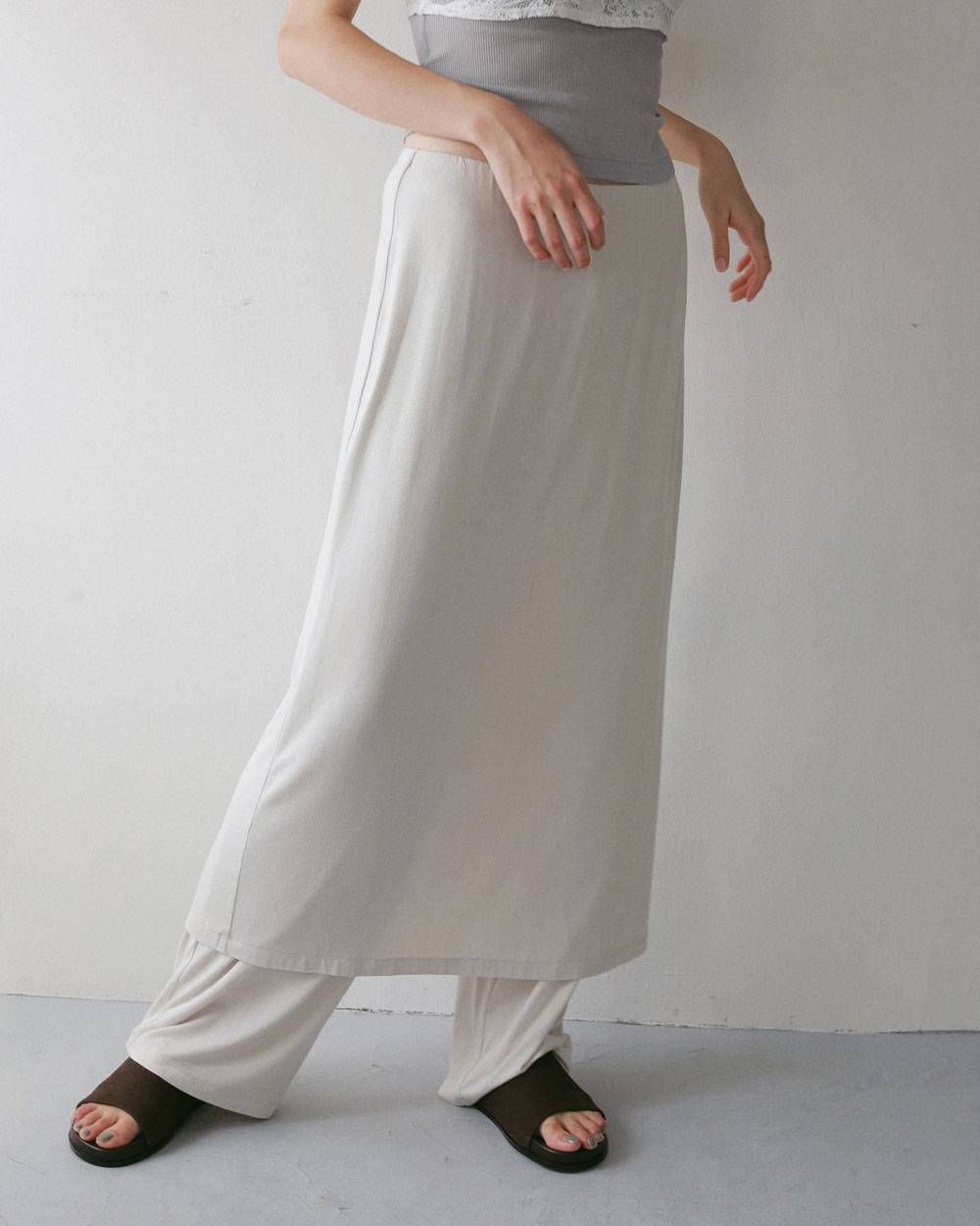 レイヤード ラフパンツ (アイボリー) Layered Rough Pants (Ivory) / 27SS