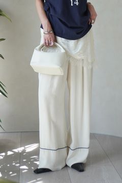 サテンジャガード イージーパンツ (アイボリー) SATIN JQ EASY PANTS (Ivory) /  26SS