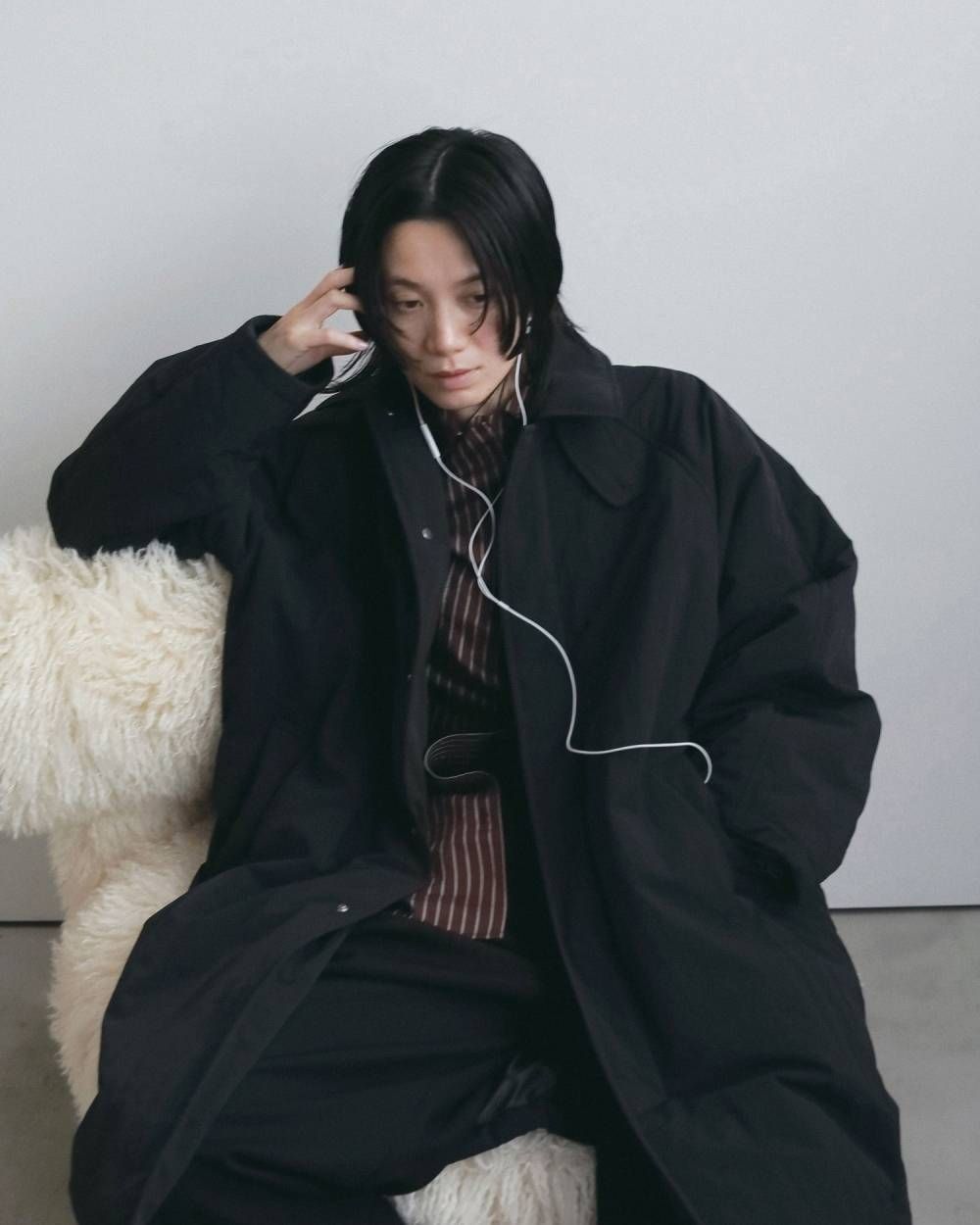 オープンカラーストライプシャツ (ブラウン) Opencollar Stripe Shirts (Brown) / 26AW 【6月29日まで期間限定予約】