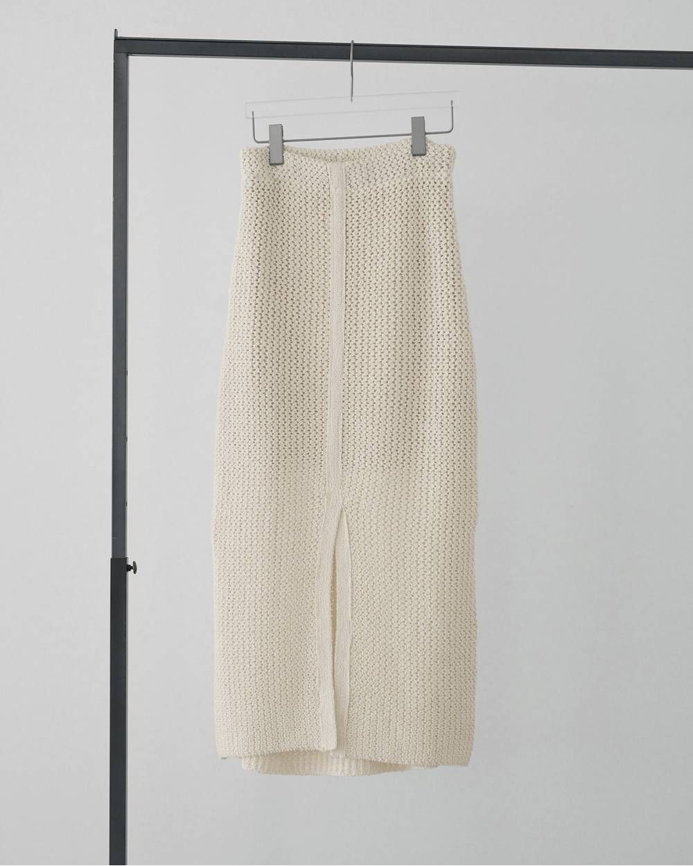 クロシェニットスカート (アイボリー) Crochet Knit Skirt (Ivory) / 26SS
