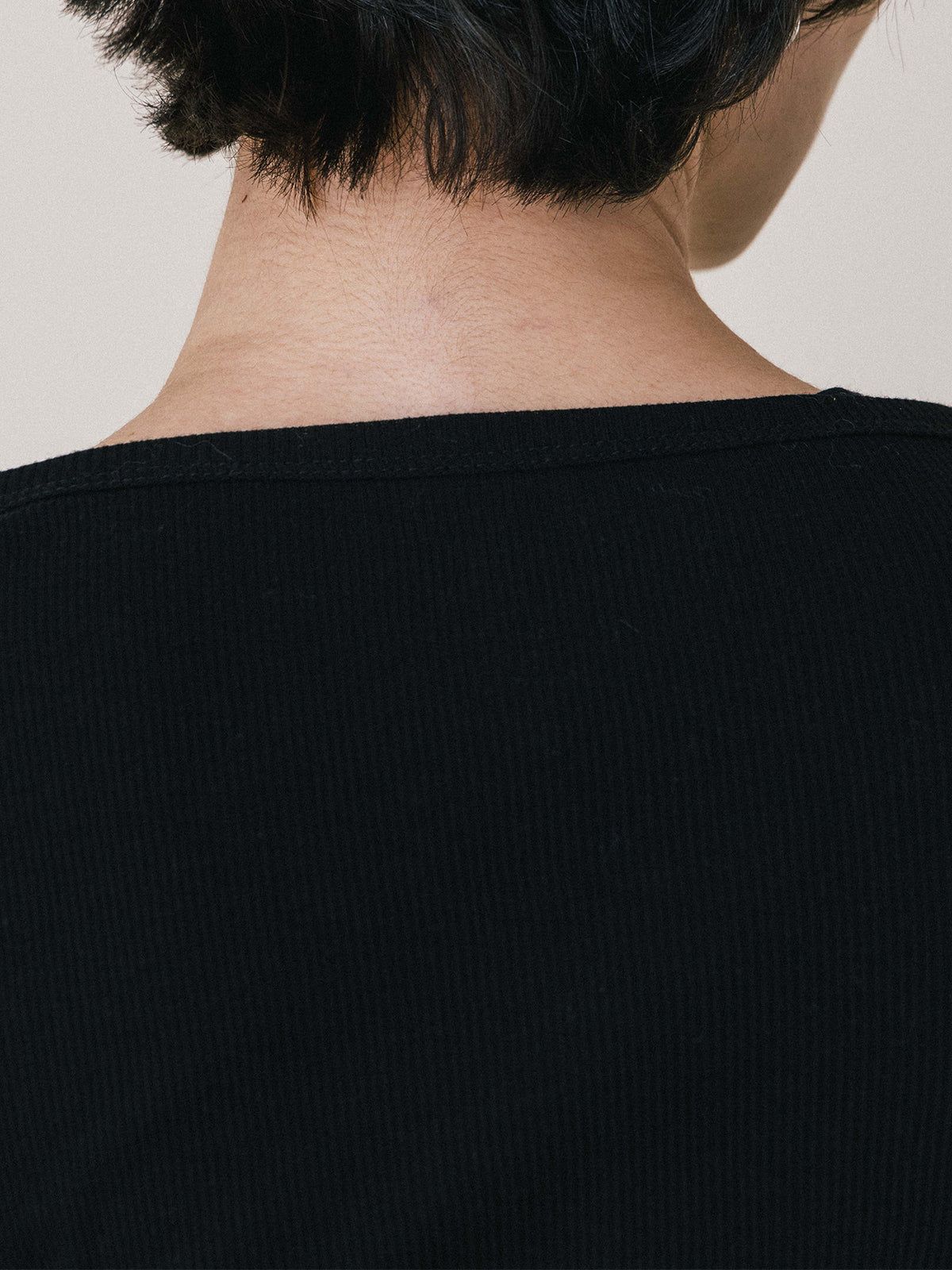 【25AW】LAYERED L/S HENLY TEE / レイヤード ロングスリーブ ヘンリーTシャツ (ブラック)