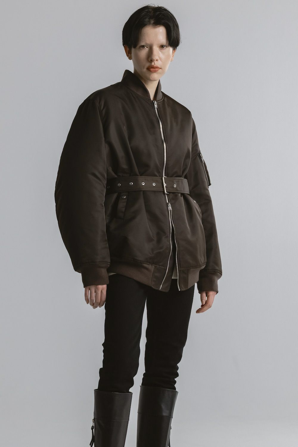 【25AW】MA-1 / リモンタナイロン フライトジャケット (ブラウン)