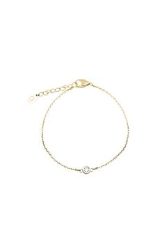 SINGLE MOISSANITE BRACELET / シングル モアサナイト ブレスレット K10/K18 (イエローゴールド)
