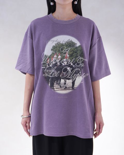 ラインストーングラフィックTシャツ (パープル) rhinestone graphic tee(unisex) (Purple) /  26SS