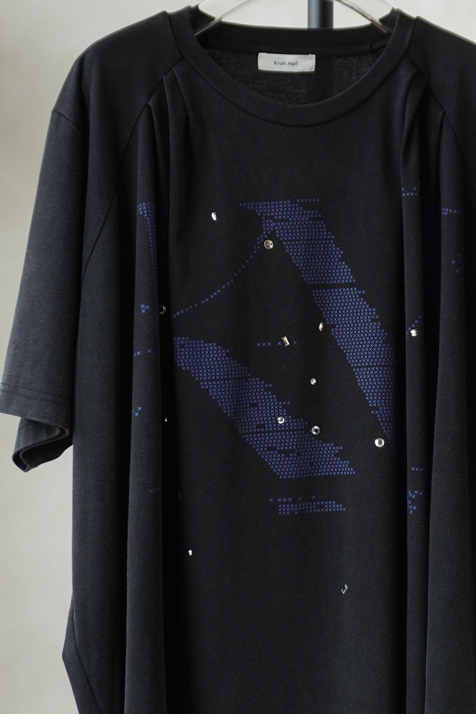 タック オーバーサイズTシャツ (ブラック) tuck detail oversized tee(unisex) (Black) /  26SS