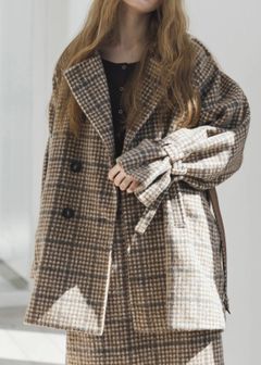 middle shaggy volume sleeve trench coat / ミドル シャギートレンチコート (キャメル) / 25AW