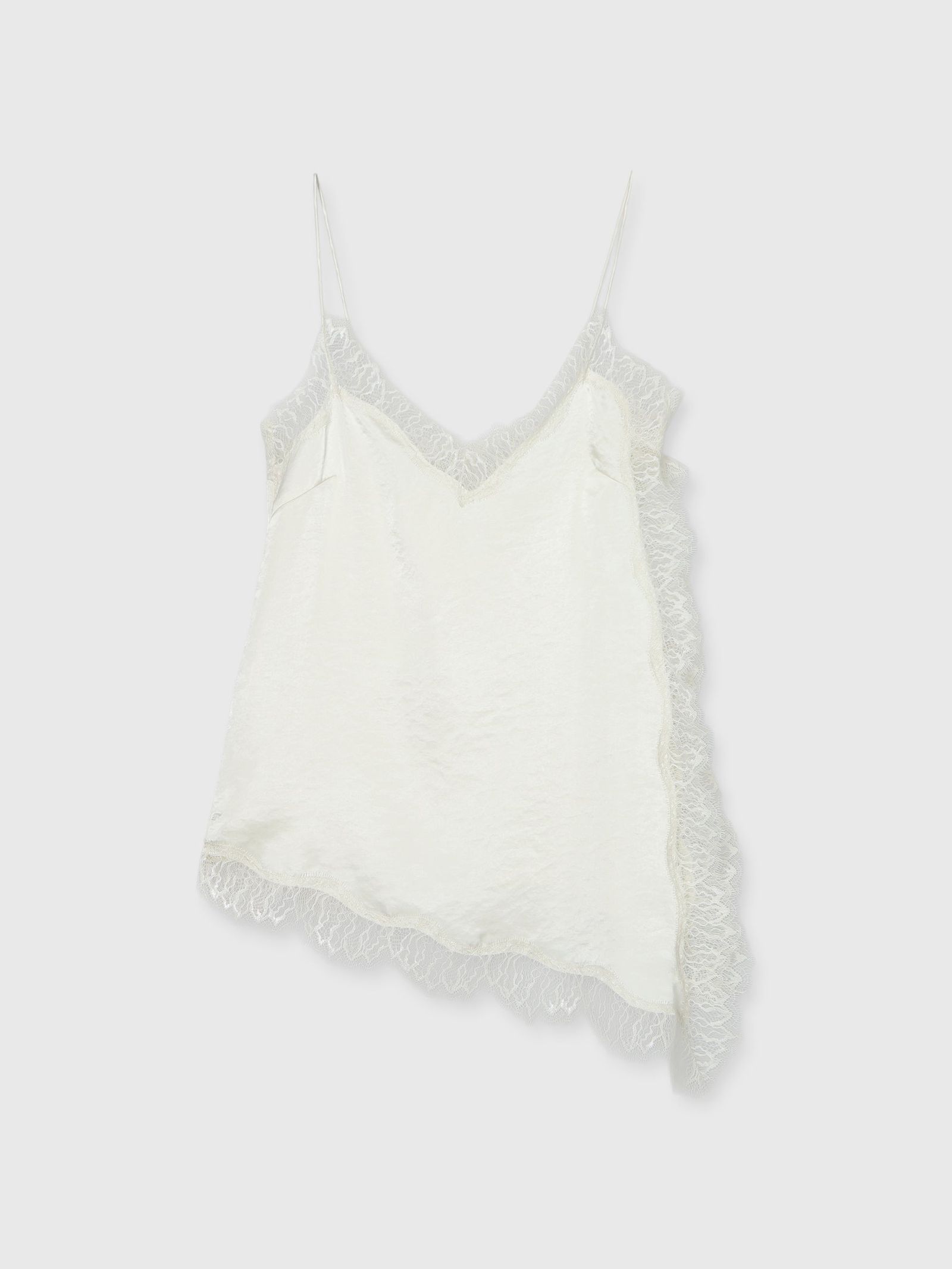 サテンレースキャミ (オフホワイト) SATIN LACE CAMI (Off white) /  26SS