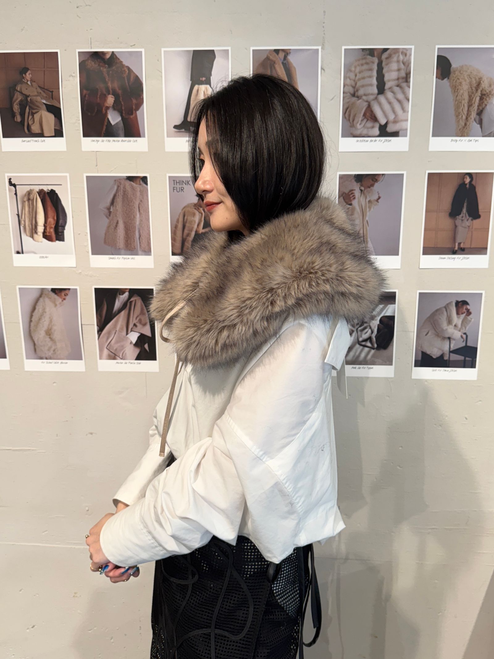 THINK FUR - 【25AW】Fox Like Fur Tippet (ベージュ