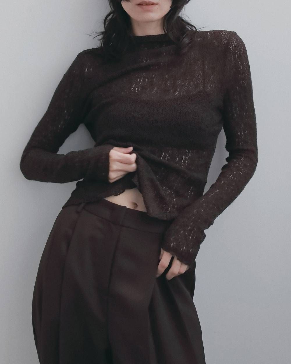 ラッセルレース タートルニット (ブラウン) Raschel Lace Turtle (Brown) / 26AW 【6月29日まで期間限定予約】
