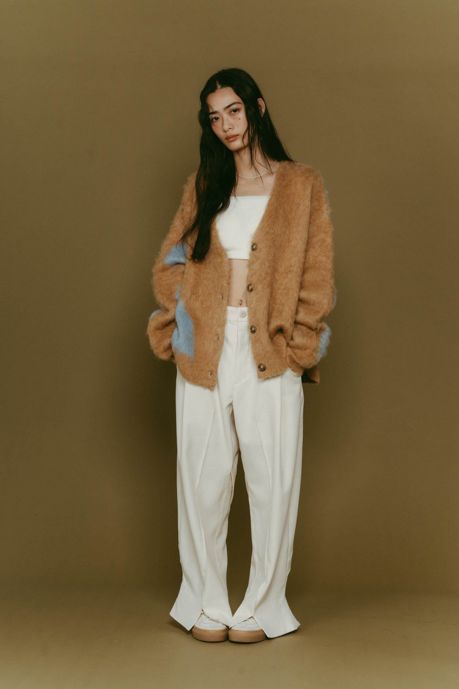 Vnack cardigan(unisex) / Vネックカーディガン (キャメル) / 25AW
