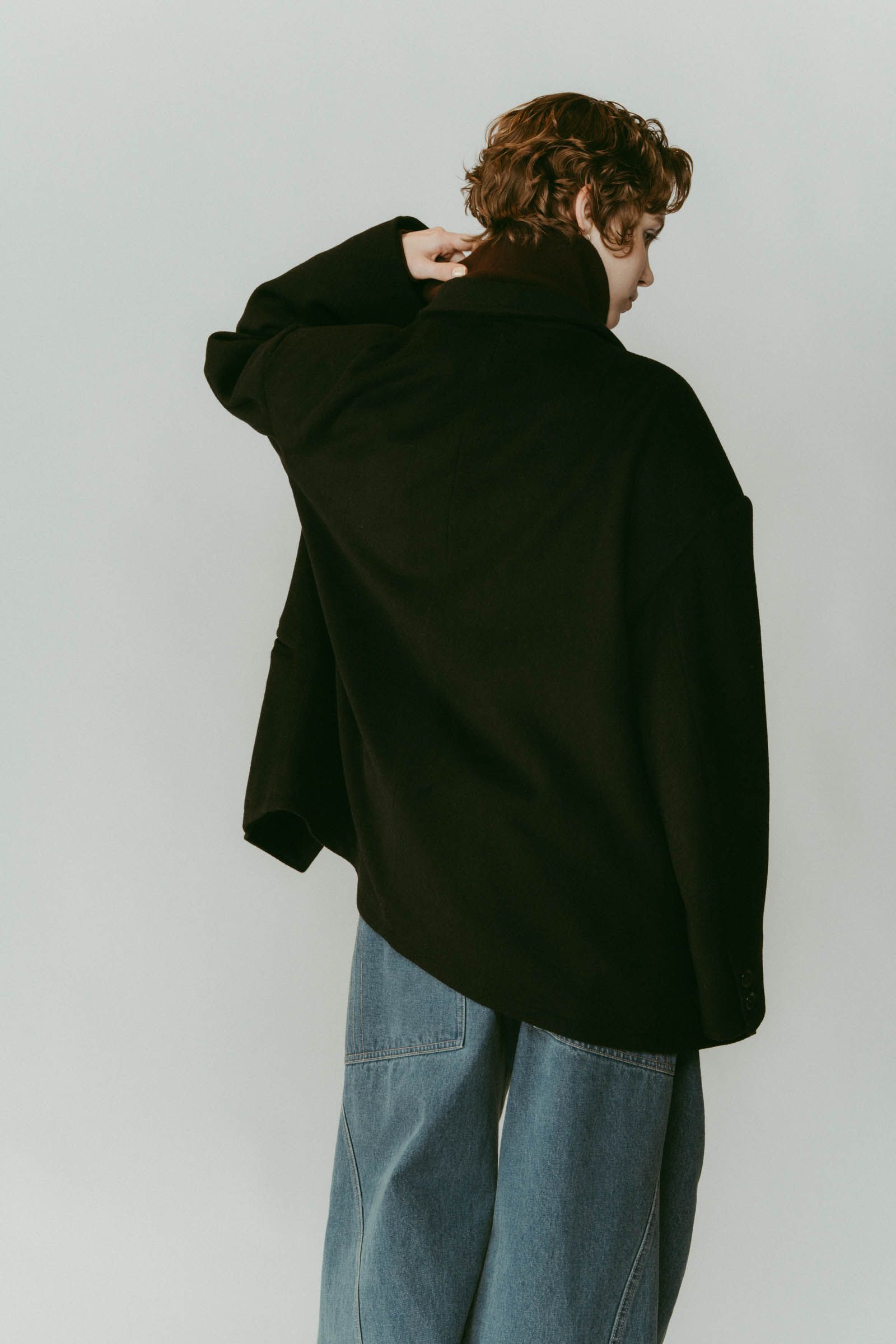 muffler overlay jacket(unisex) / マフラー オーバージャケット (ブラック) / 25AW