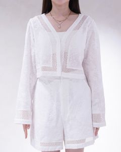 レースボレロ  (ホワイト) trimming lace cropped bolero BL (White) /  26SS