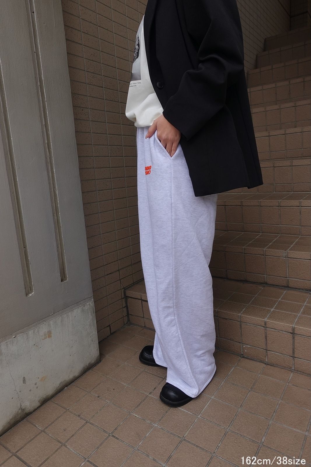 STUDIO CAVEZA Print Sweat Pants (Light gray) / スタジオカベサ プリントスウェットパンツ (ライトグレー) / 26SS