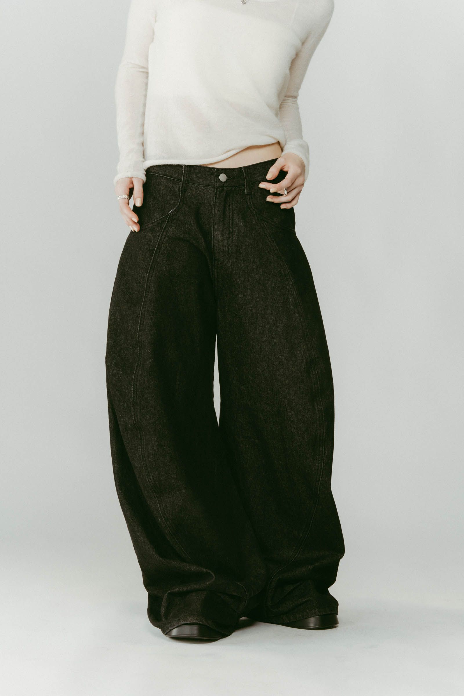 tuck design denim pants / タックデザインデニムパンツ (デニムブラック) / 25AW