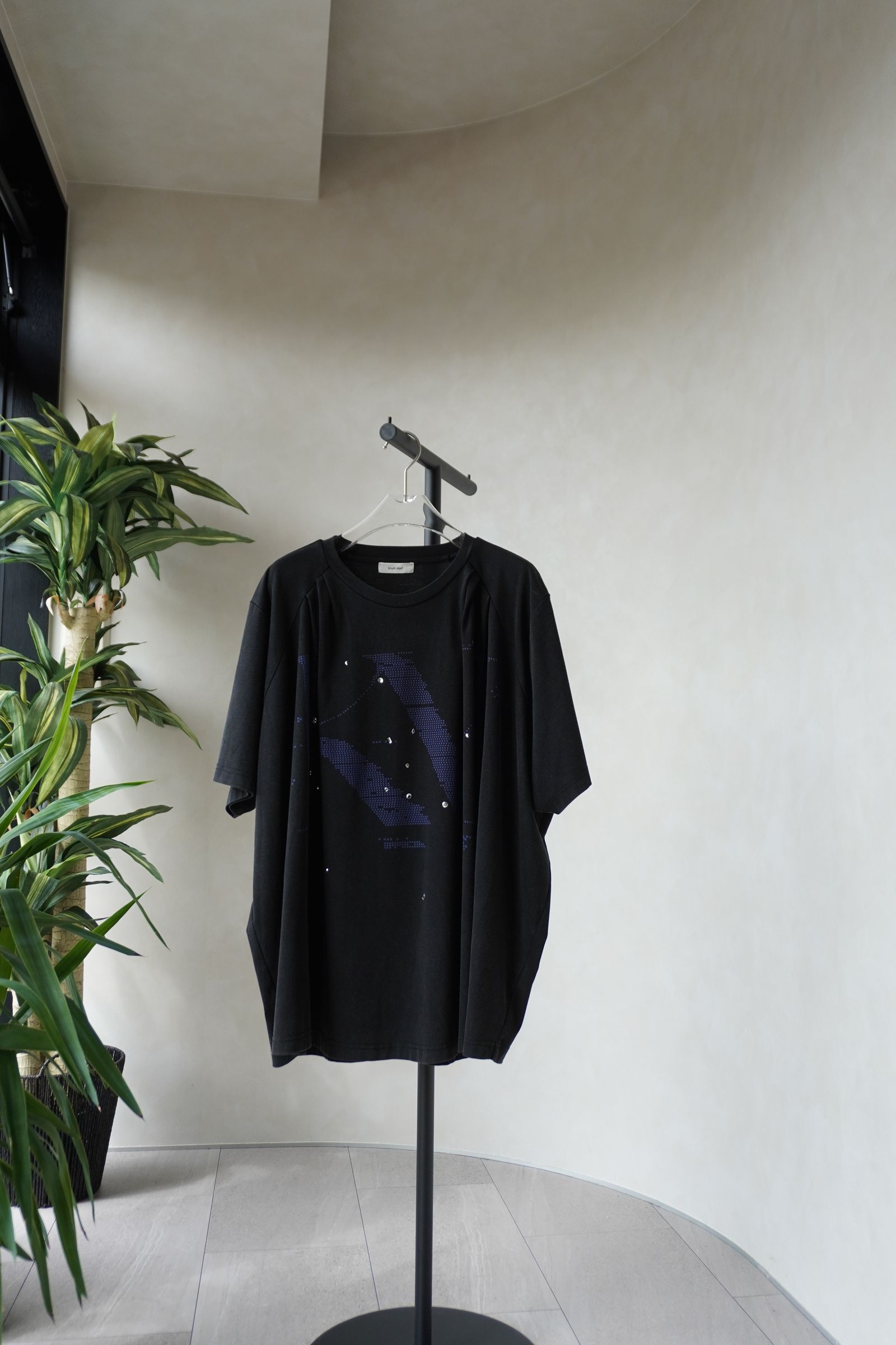 タック オーバーサイズTシャツ (ブラック) tuck detail oversized tee(unisex) (Black) /  26SS
