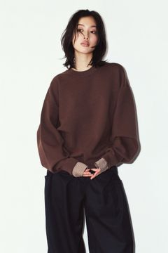 【UNISEXサイズ】2ウェイ ノームコア ニット (ブラウン) 2way cuffs normcore knit(unisex) (Brown) / 26AW