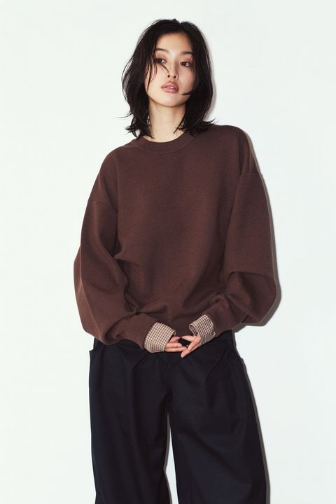 【UNISEXサイズ】2ウェイ ノームコア ニット (ブラウン) 2way cuffs normcore knit(unisex) (Brown) / 26AW