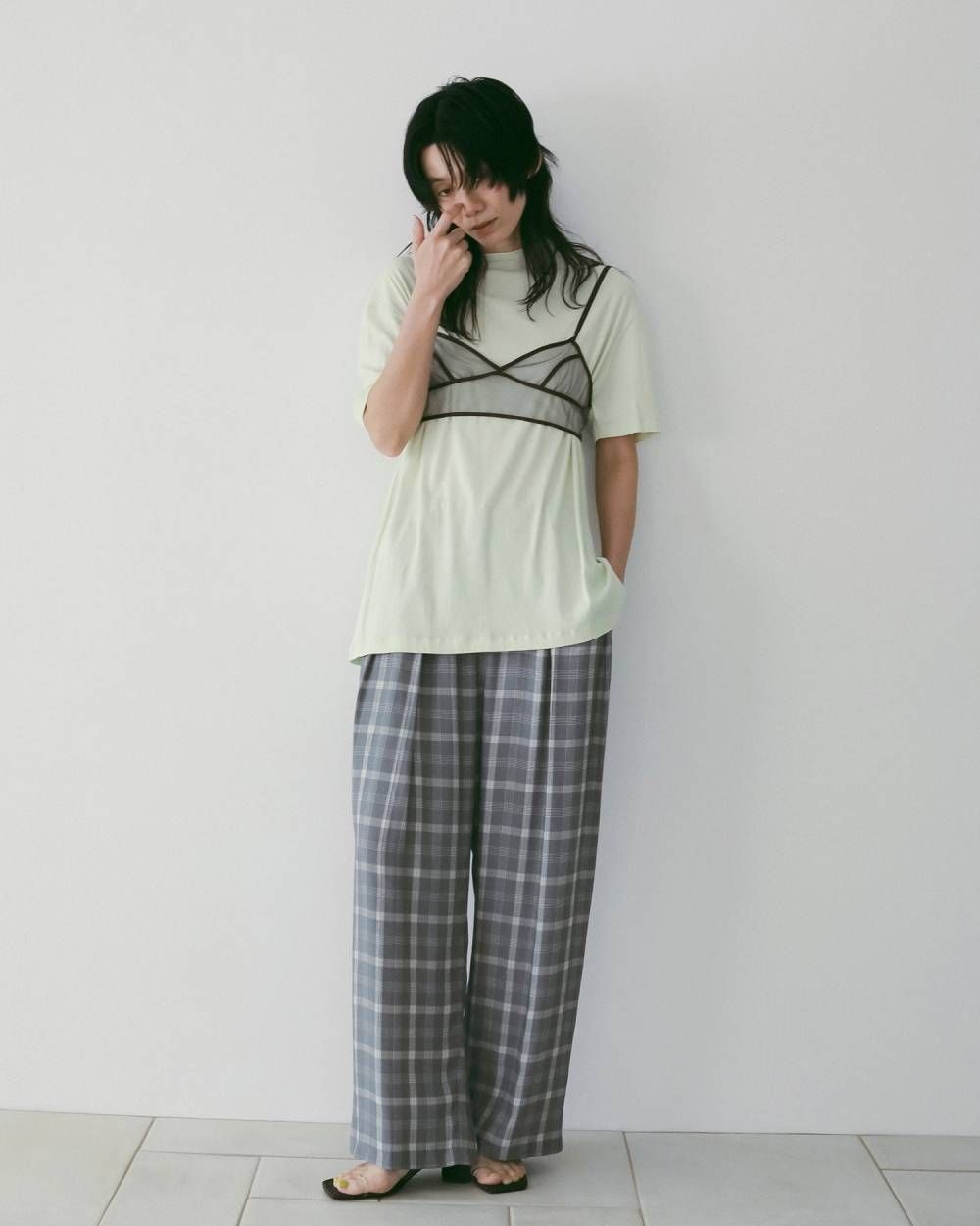 シアーオーバーTシャツ (ライトグリーン) Sheer Over T-Shirts (Light green) / 26SS