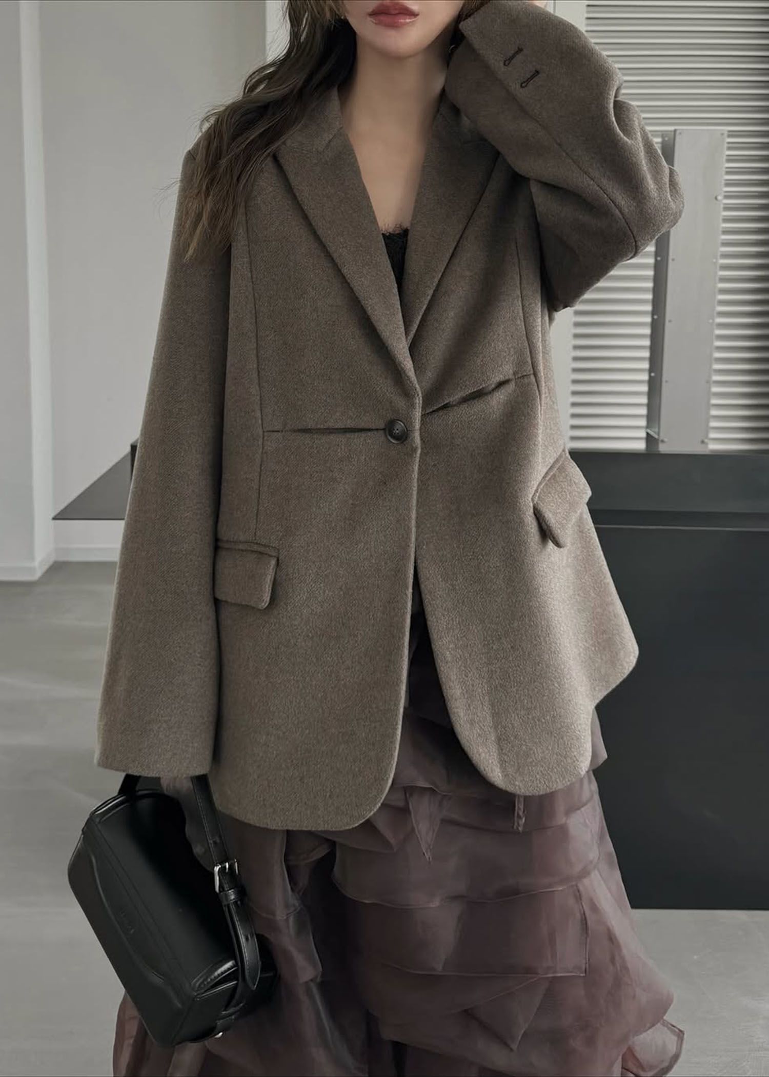 organdy random tiered pattern SK / オーガンジー ティアードスカート (ブラウン) / 25AW /