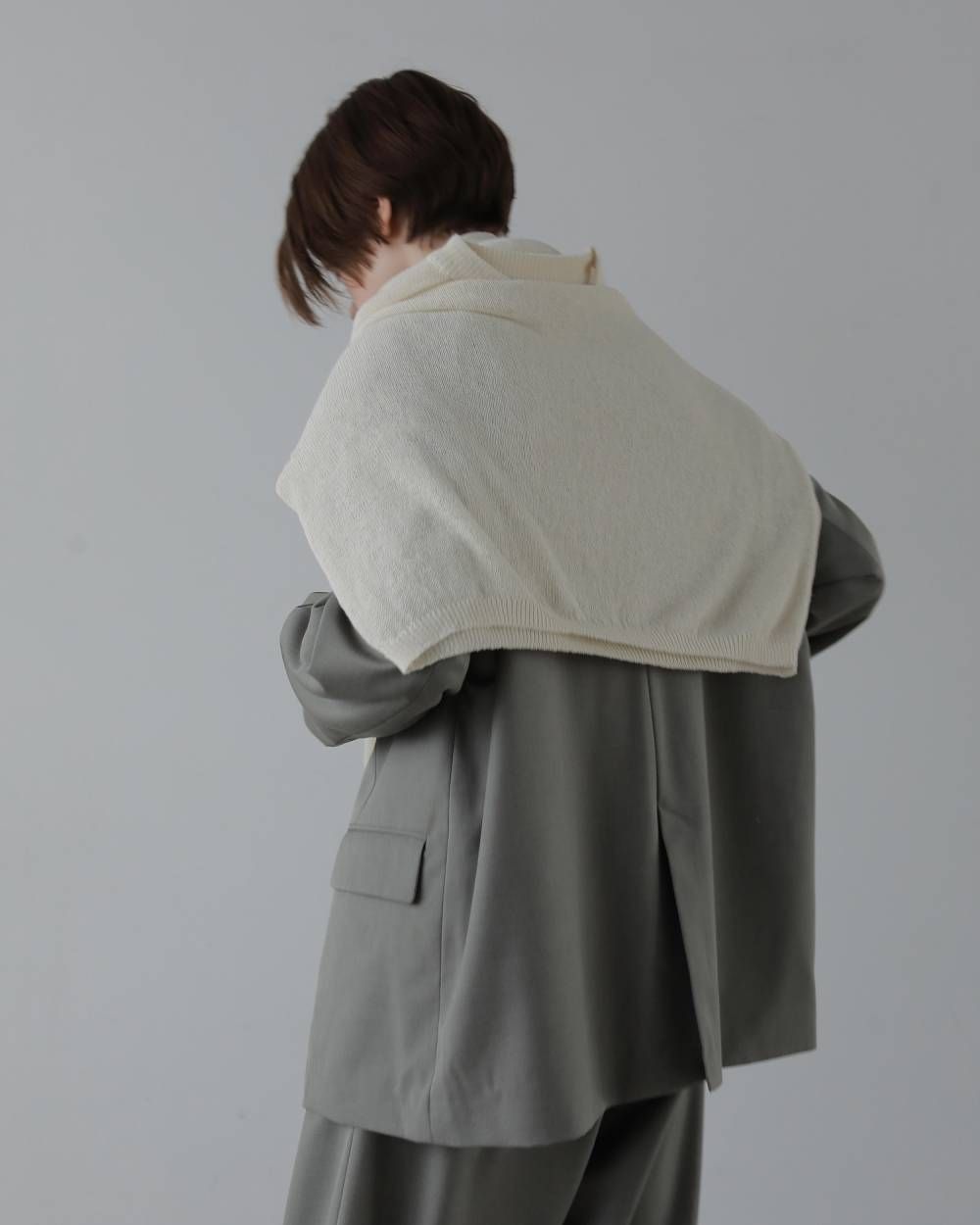 コットンリネン ルーズニット (アイボリー) Cottonlinen Loose Knit (Ivory) / 27SS
