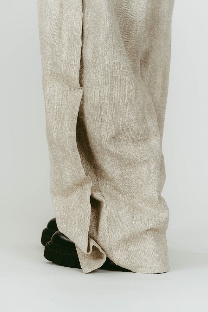 cling drape denim pants(unisex) (Greige) / ドレープデニムパンツ (グレージュ) / 26SS