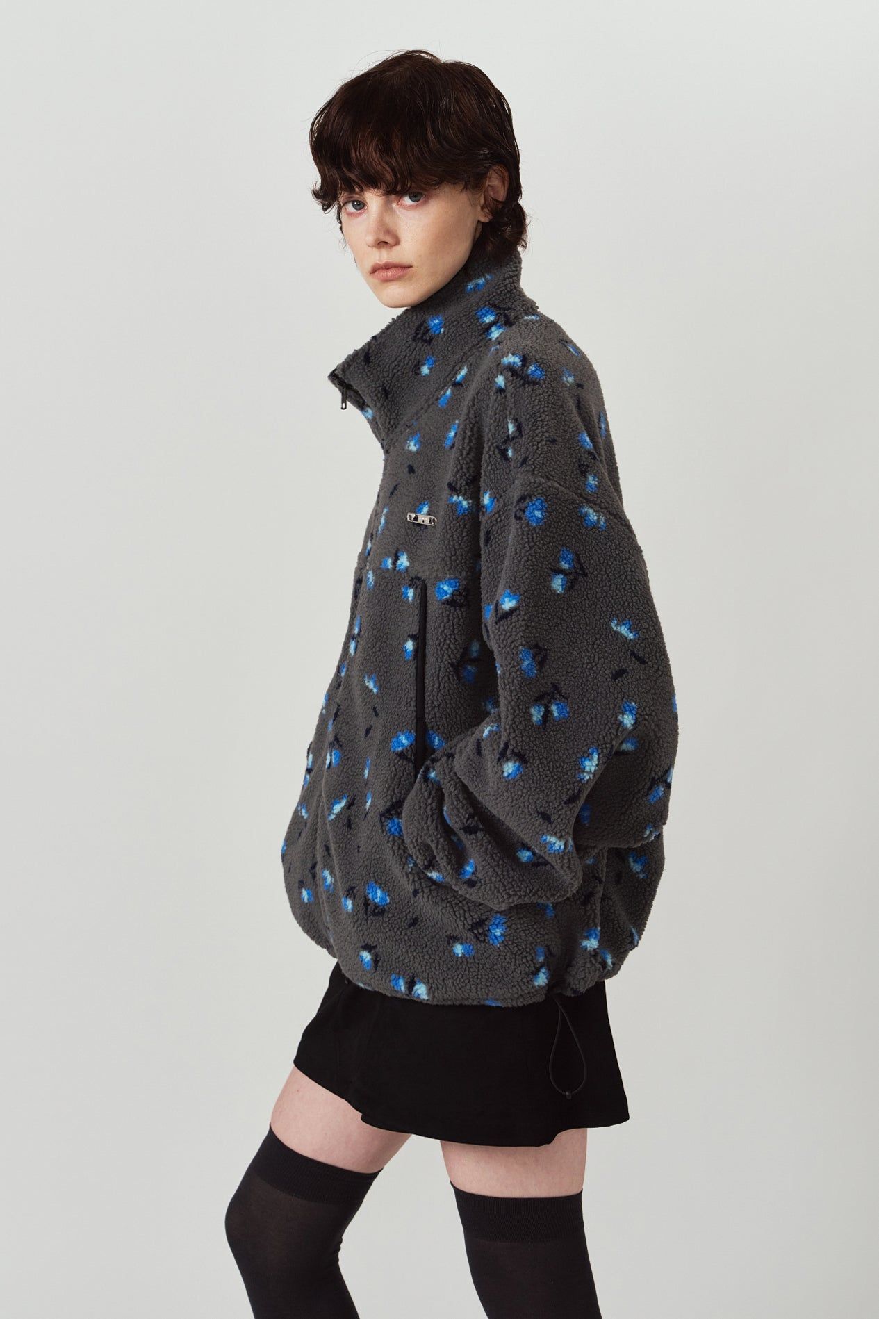 フラワー ボアフリース (グレー) flower boa fleece(unisex) (Gray) / 26AW