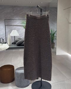boucle pencil knit SK / ブークレ ペンシルニットスカート (ブラウン) / 25AW
