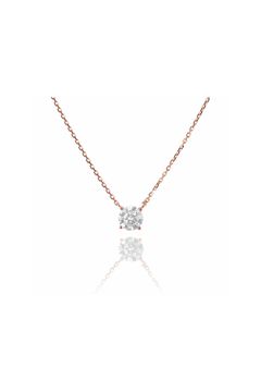 SOLITAIRE MOISSANITE NECKLACE / ソリティア モアサナイト ネックレス K10/K18 0.5ct/1ct (ピンクゴールド)