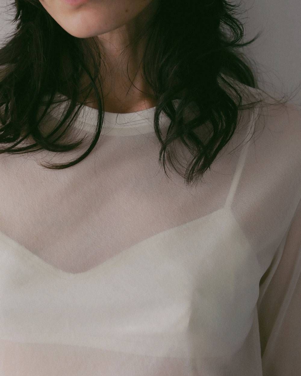 スリット シフォントップス (アイボリー) Slit Chiffon Tops (Ivory) / 27SS