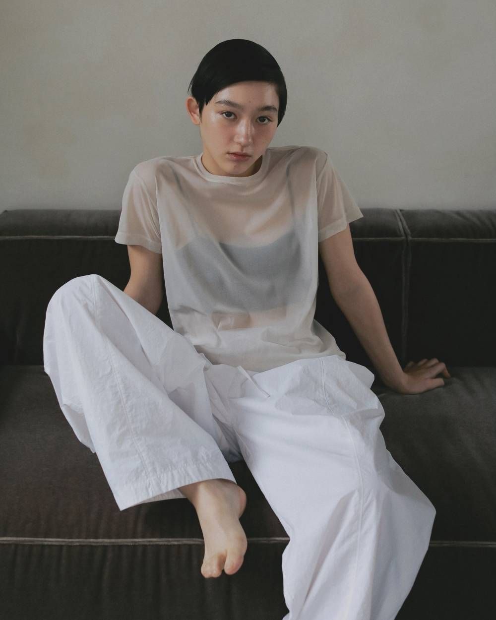 シアーチュールTシャツ (アイボリー) Sheer Tulle T-Shirts (Ivory) / 26SS