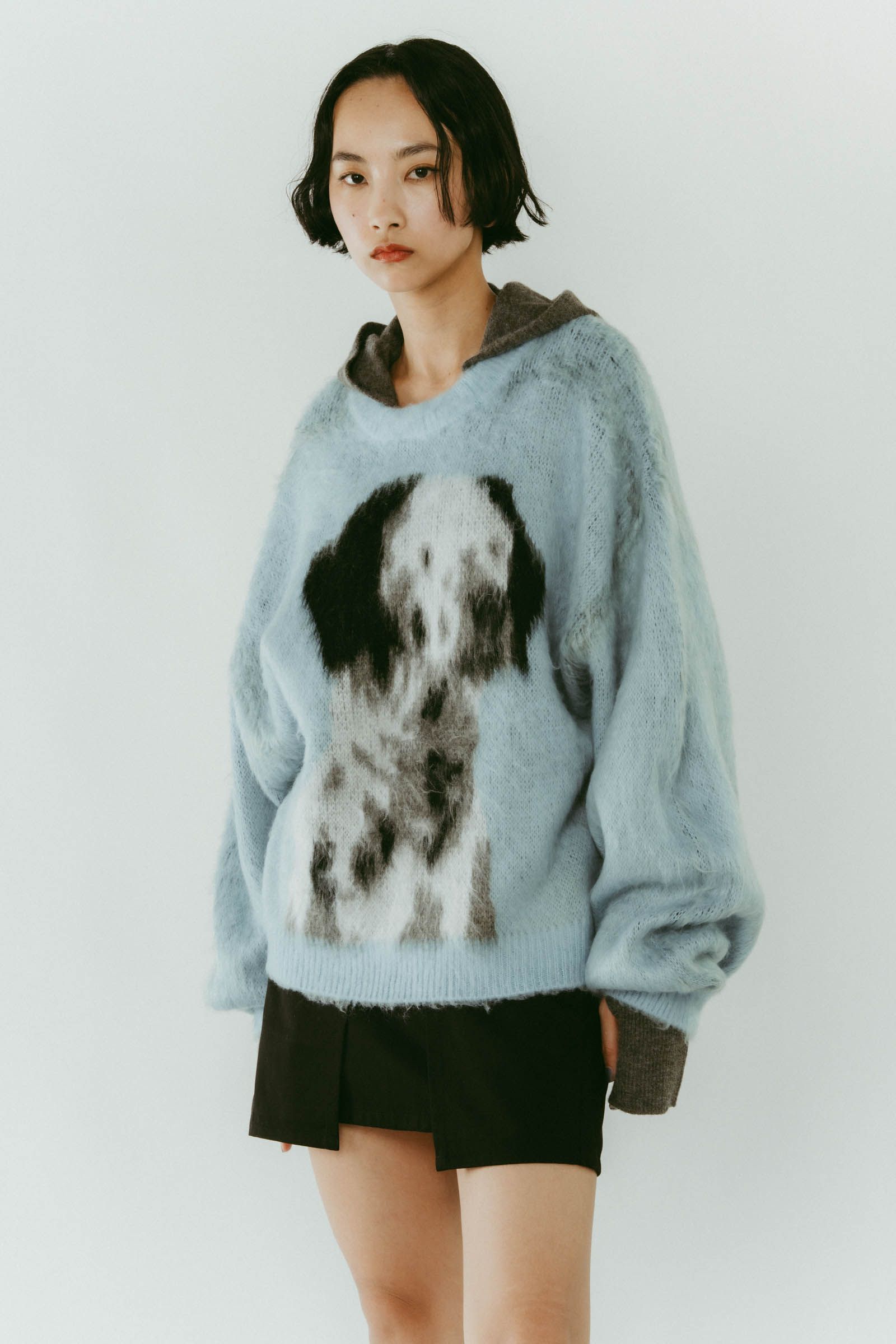 dalmatian shaggy knit(unisex) / ダルメシアン シャギーニット (ブルー) / 25AW