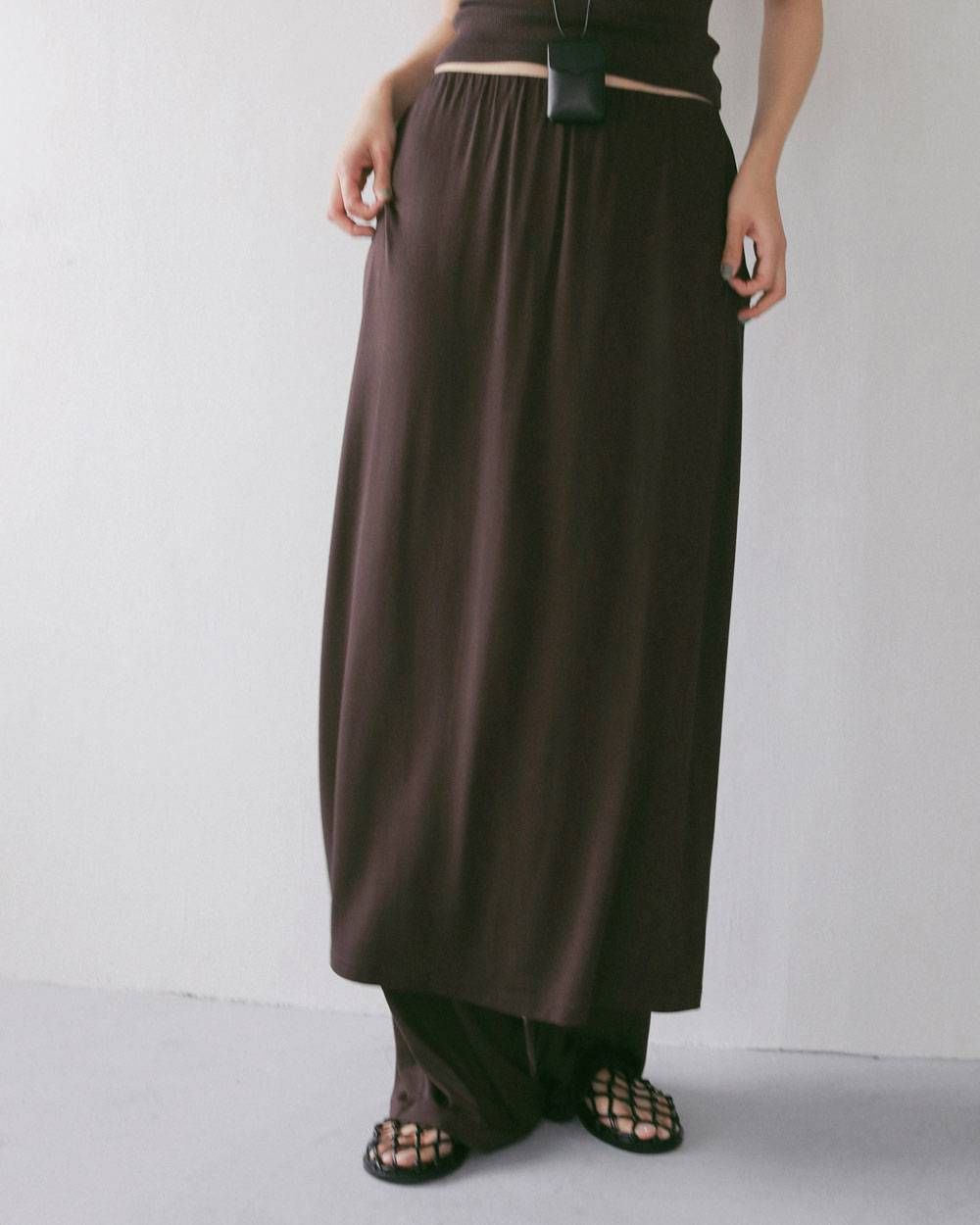 レイヤード ラフパンツ (ブラウン) Layered Rough Pants (Brown) / 27SS